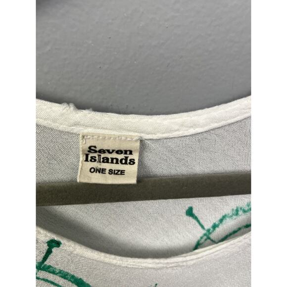 Seven Islands Dress Cover up Womens OSFA Colorful Print beach Sailboat FLAW - Picture 5 of 7